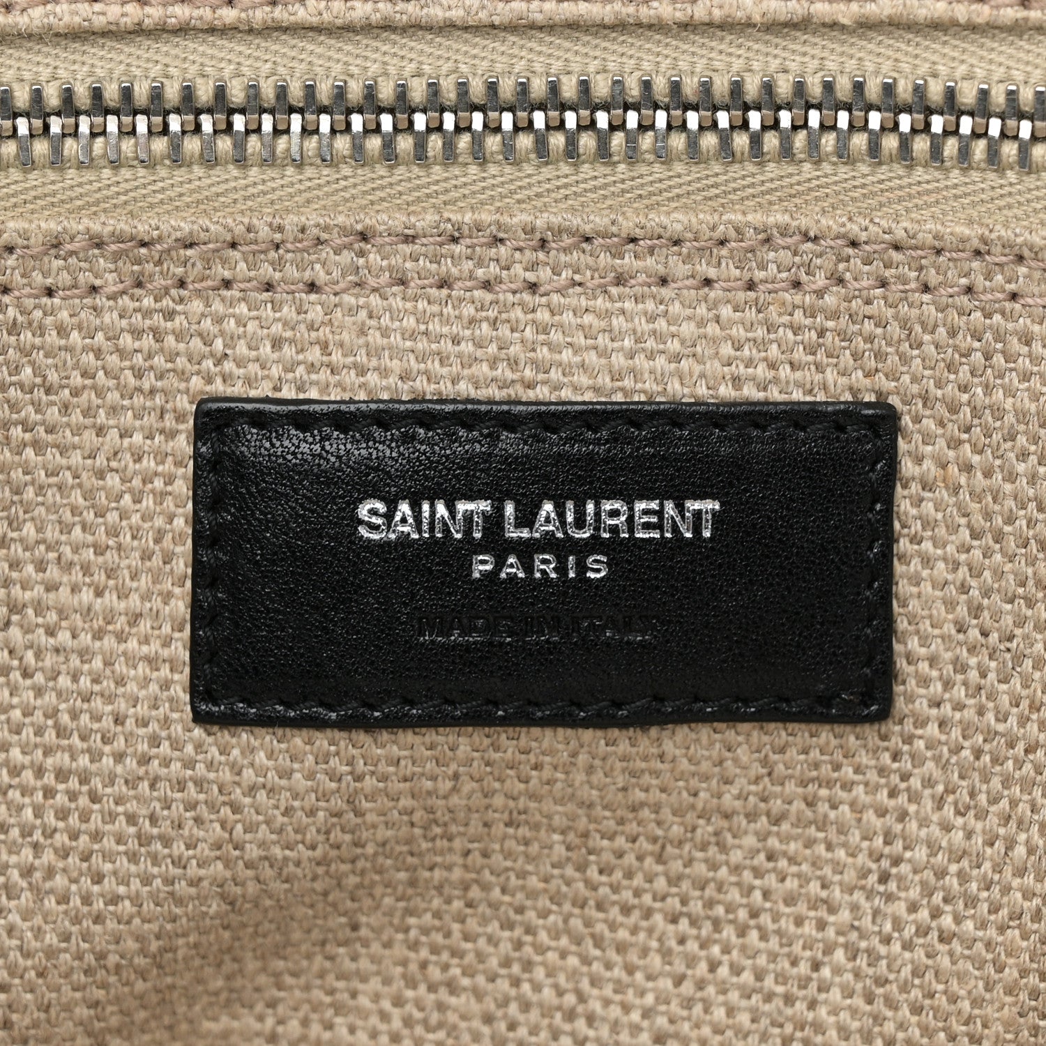 Saint Laurent Linen Calfskin Rive Gauche Tote Optic White 6 of 9