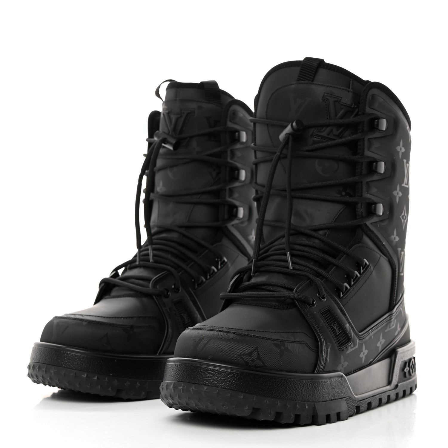 Louis Vuitton Monogram Mens LV Trainer Snow Snow Boots 8 Black 3 of 8