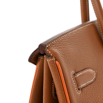 Hermes Togo Horseshoe Birkin 35 Gold Orange 24 of 27