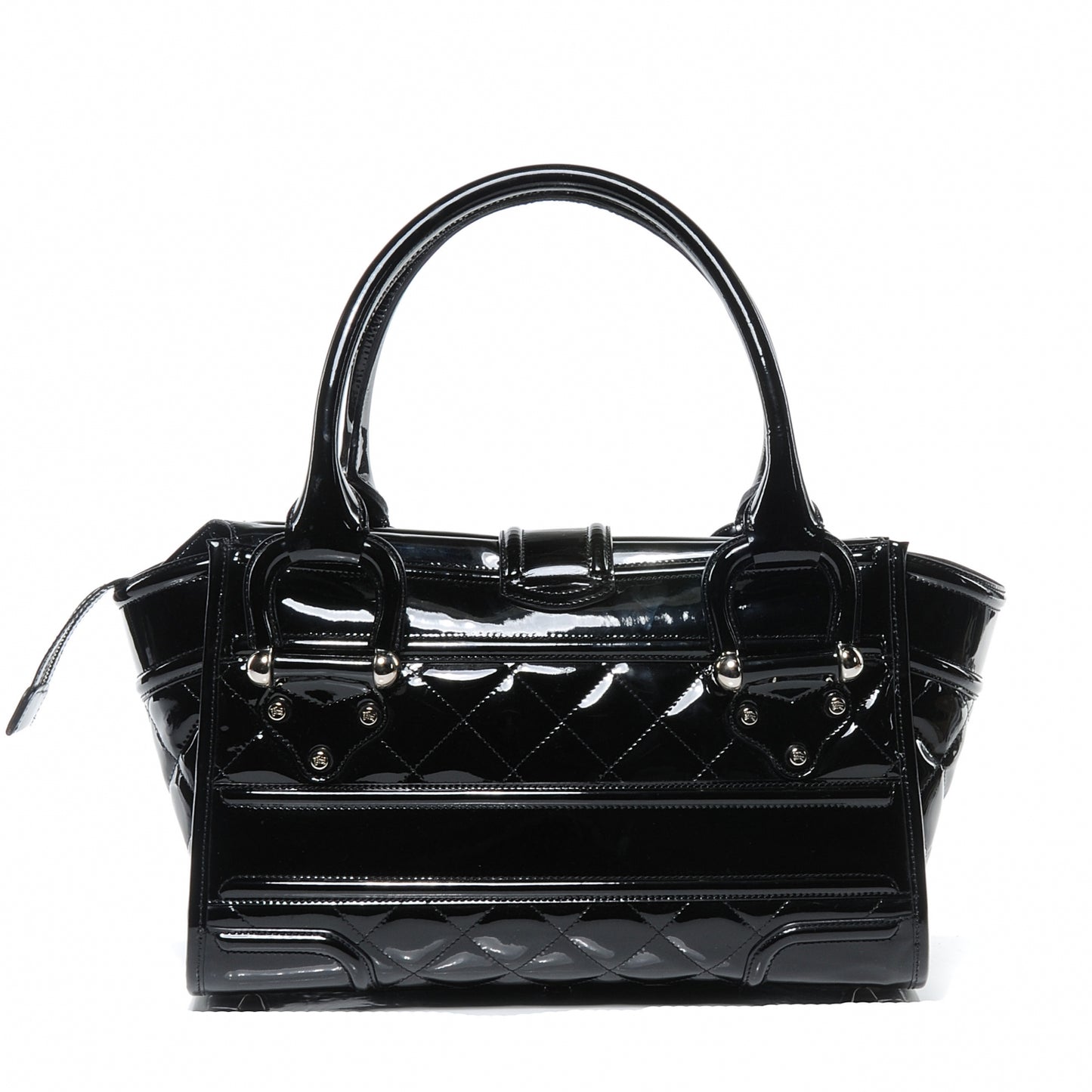 Patent Quilted Large Manor Black