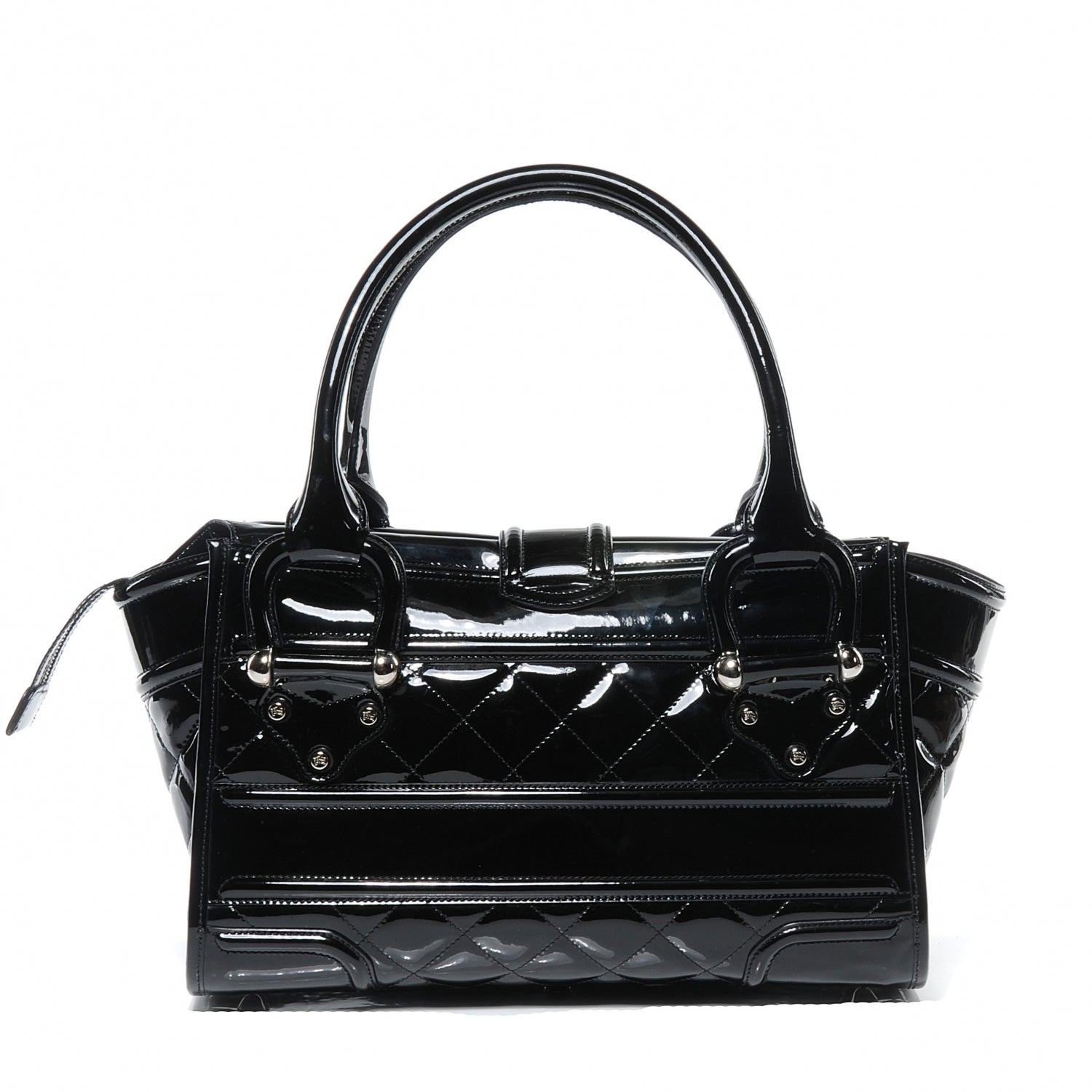 Burberry Patent Quilted Large Manor Black 4 of 8