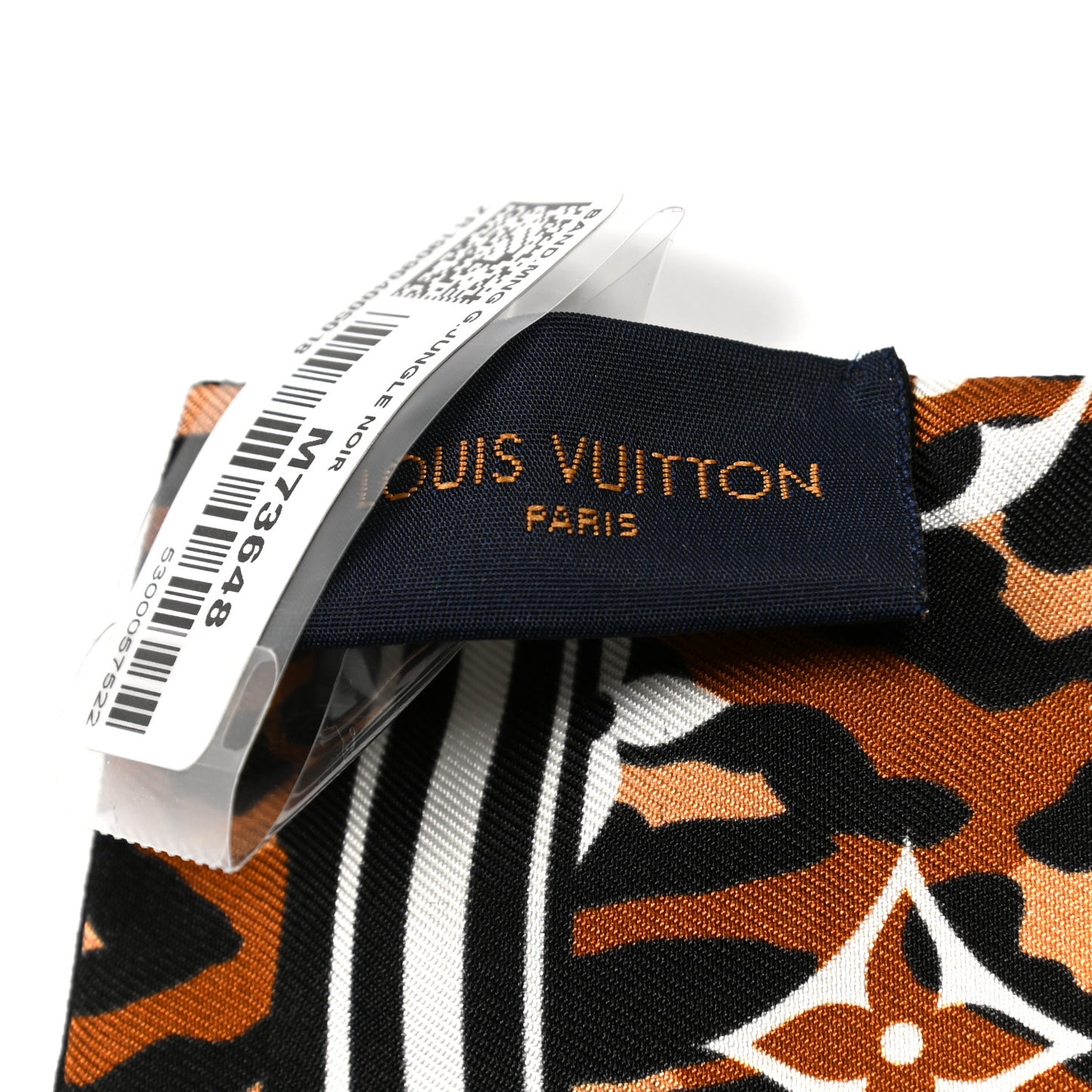 Silk Monogram Giant Jungle Bandeau Black