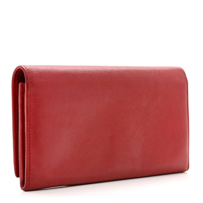 Saint Laurent Goatskin Belle De Jour Flap Wallet Rouge Orient 3 of 8