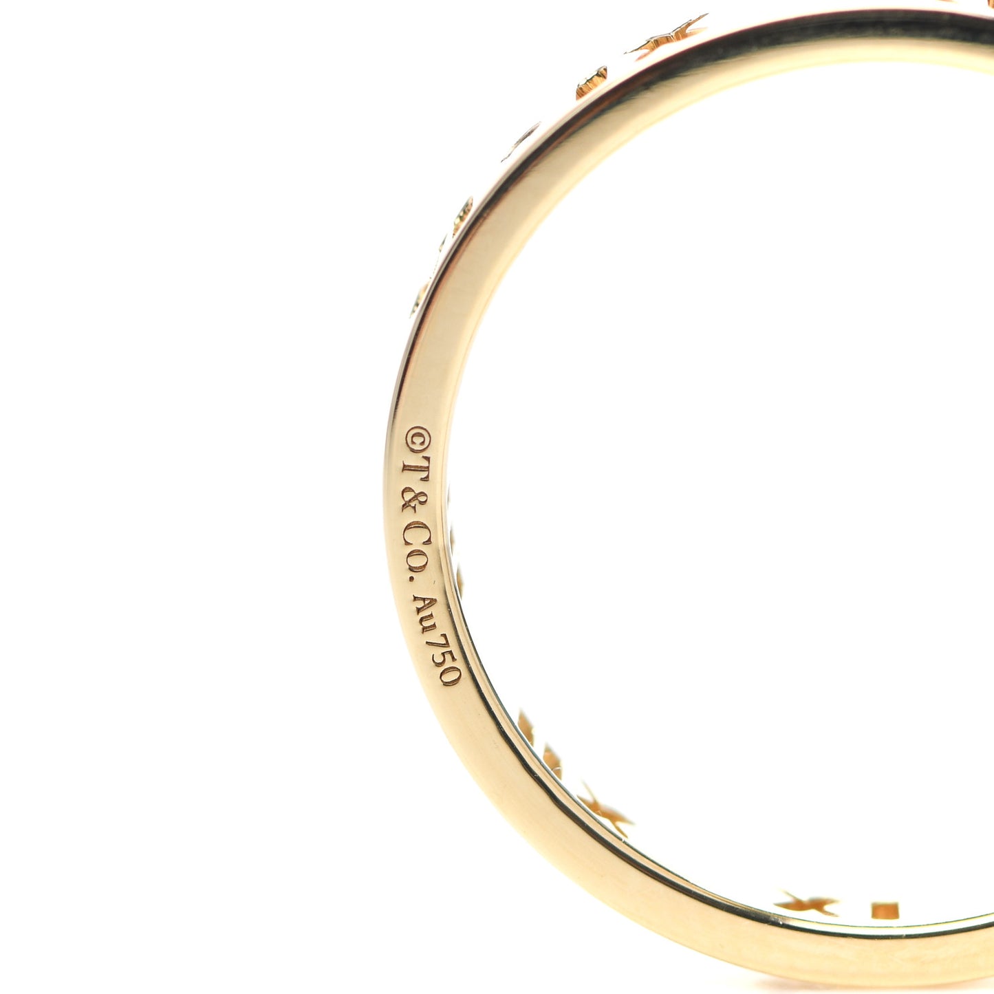 18K Yellow Gold Diamond Atlas Pierced Ring 57 8
