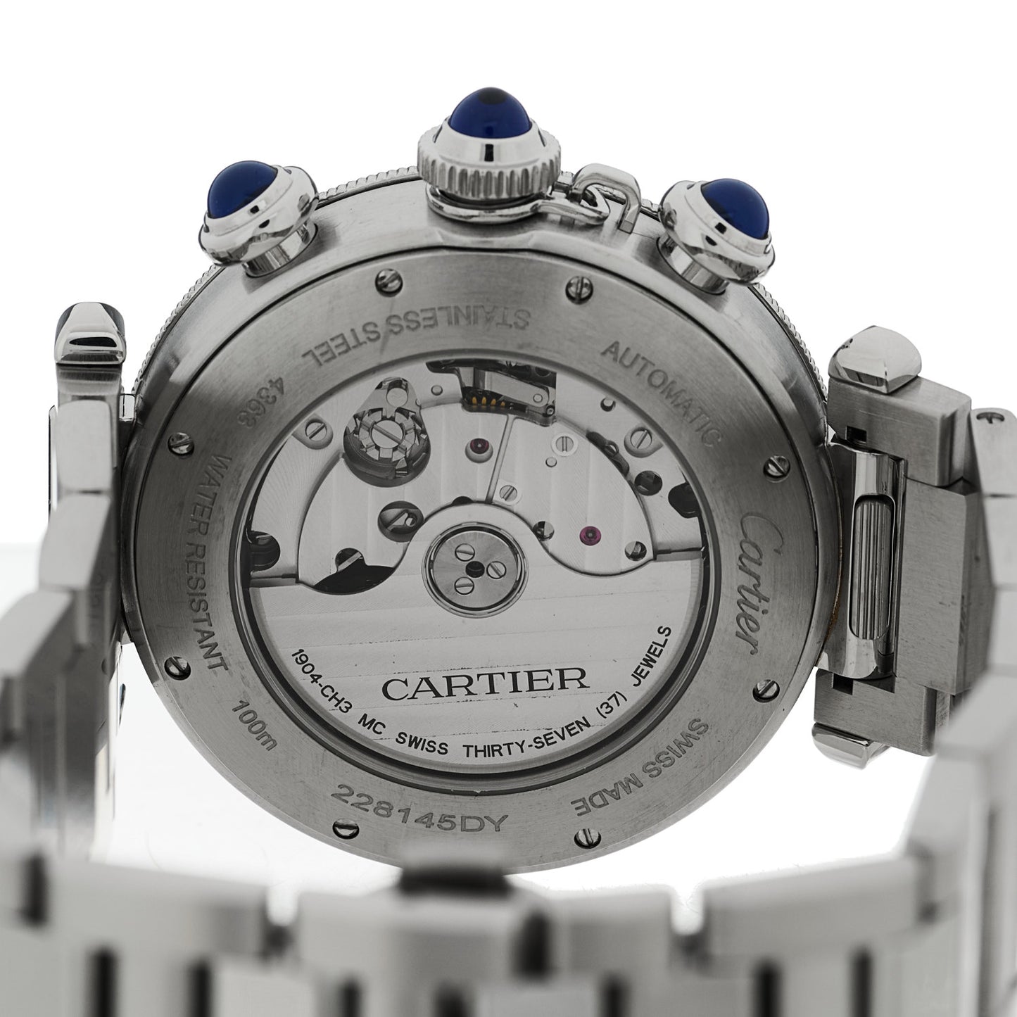 Stainless Steel 41mm Pasha C Chronograph Automatic Watch Blue