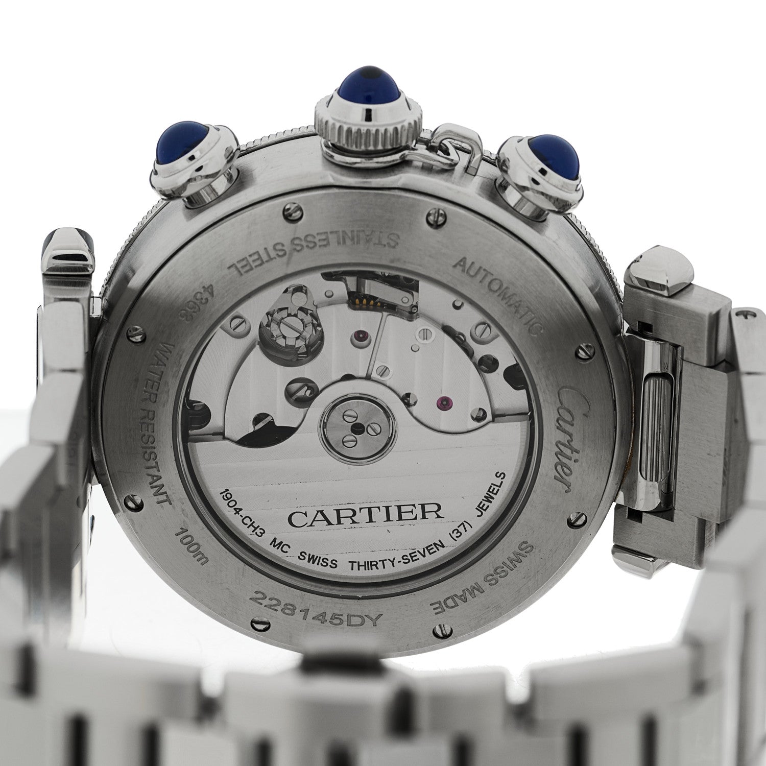 Cartier Stainless Steel 41mm Pasha C Chronograph Automatic Watch Blue 4 of 5