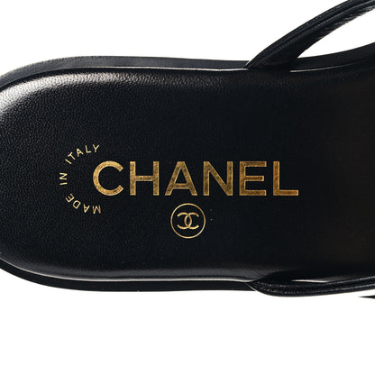 Chanel Goatskin CC Times Square Thong Sandals 39 Black 19 of 20