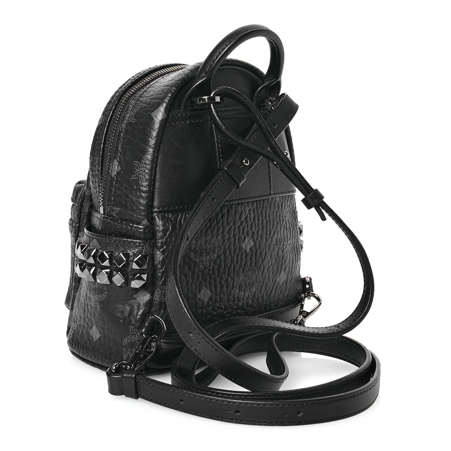 MCM Visetos Side Stud X-Mini Stark Bebe Boo Backpack Black 3 of 14