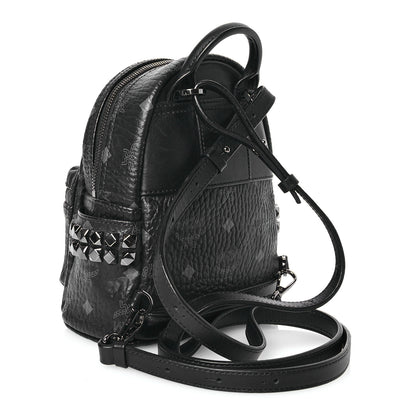 MCM Visetos Side Stud X-Mini Stark Bebe Boo Backpack Black 3 of 14