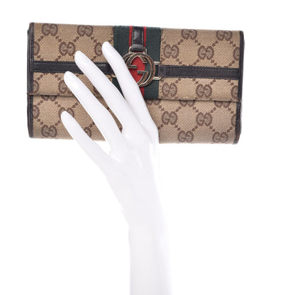 Gucci Monogram Web GG Reins Wallet Dark Brown 2 of 20