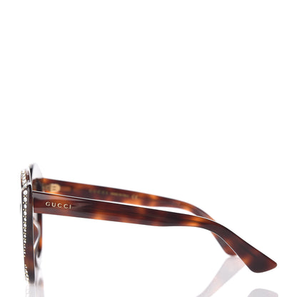 Gucci Crystal Cat Eye GG0118S Sunglasses Havana Brown 3 of 6