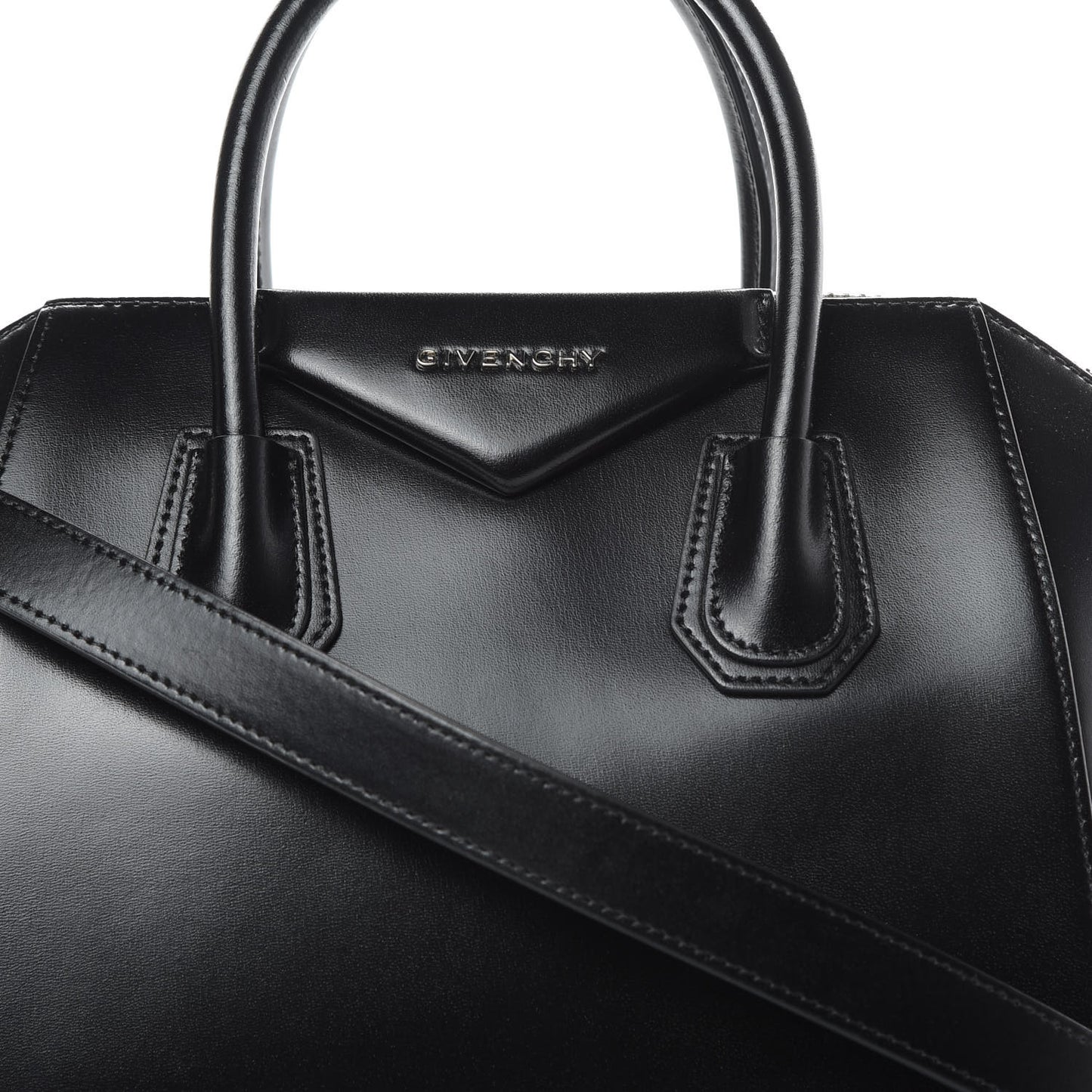 Shiny Lord Calfskin Small Antigona Black