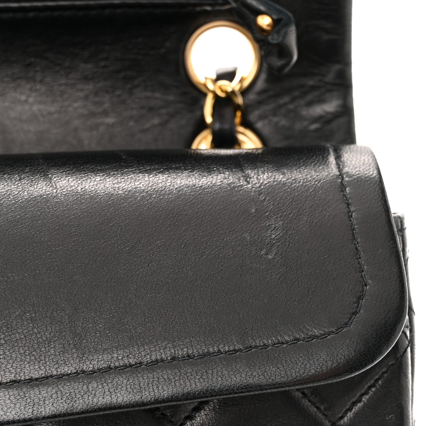Lambskin Quilted Small Double Flap Black
