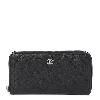 Chanel Caviar Quilted Large Gusset Zip Around Wallet Black 1 of 8