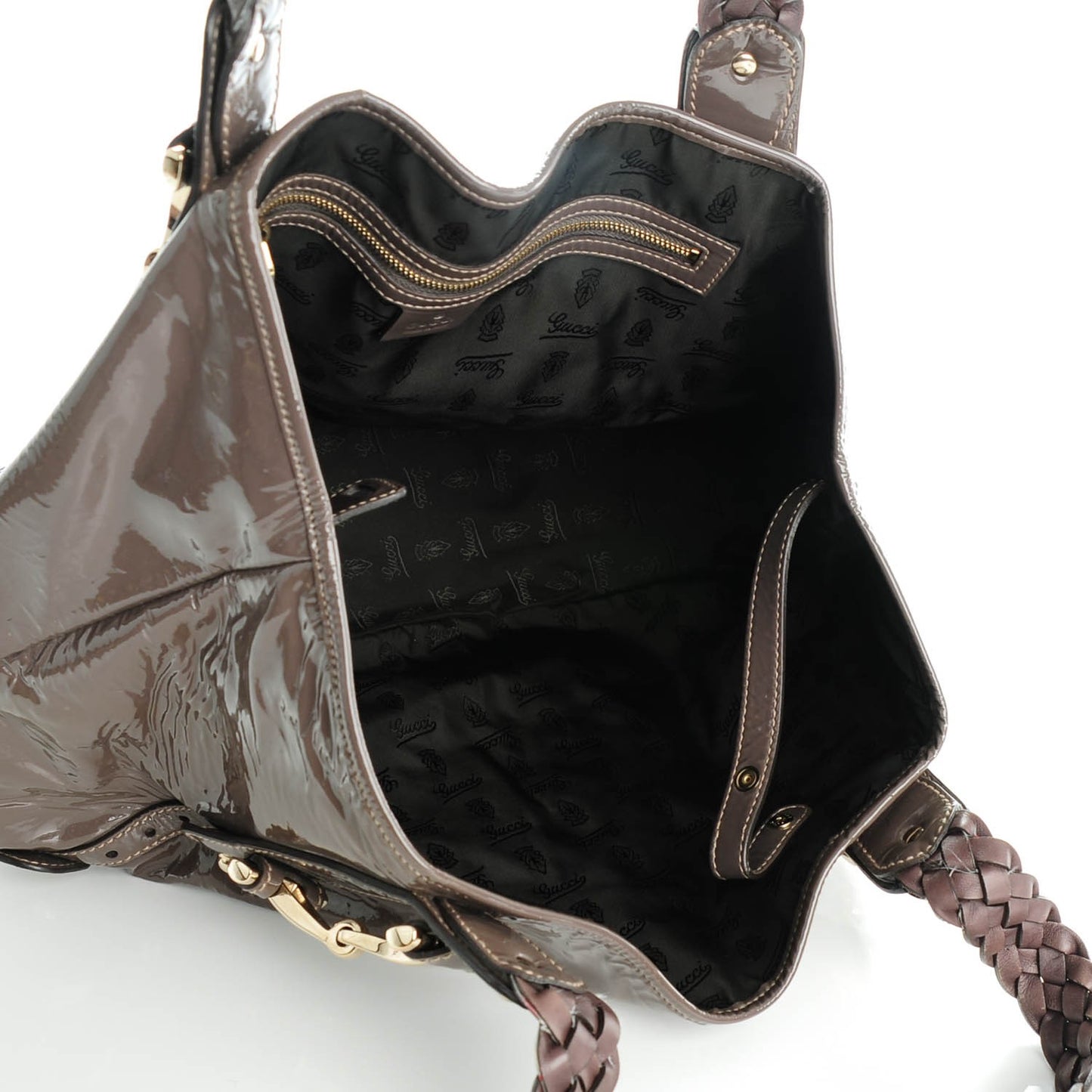 Patent Medium Pelham Shoulder Bag Taupe