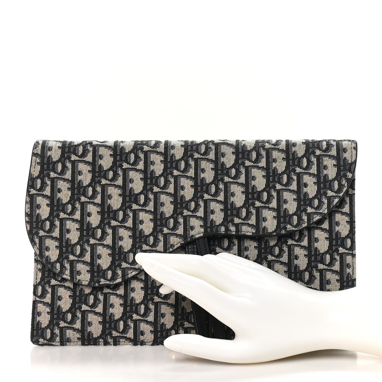 Oblique Jacquard  Saddle Pouch Blue
