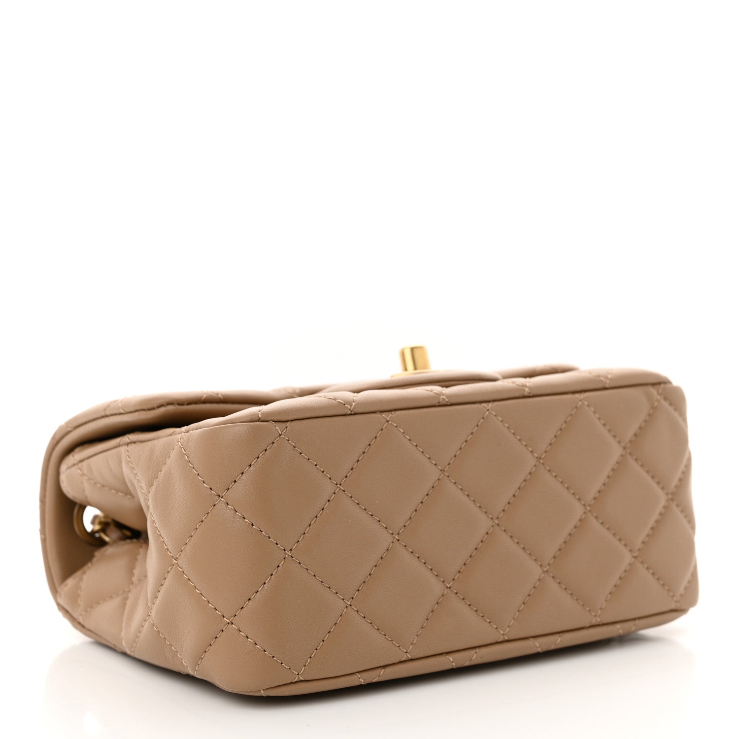 Chanel Lambskin Quilted Mini Pearl Crush Flap Dark Beige 4 of 11