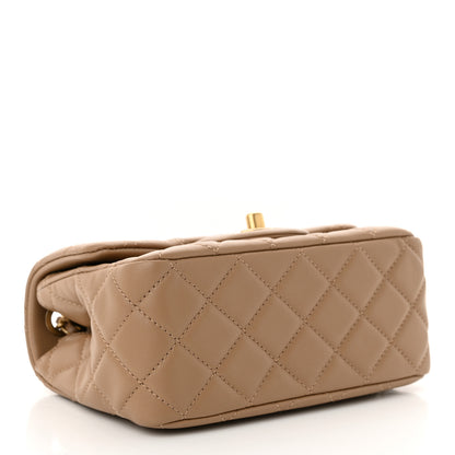 Chanel Lambskin Quilted Mini Pearl Crush Flap Dark Beige 4 of 11