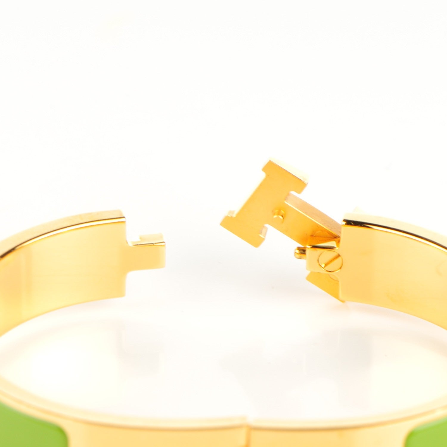 Hermes Enamel Narrow Clic Clac H Bracelet PM Vert Prairie 5 of 5