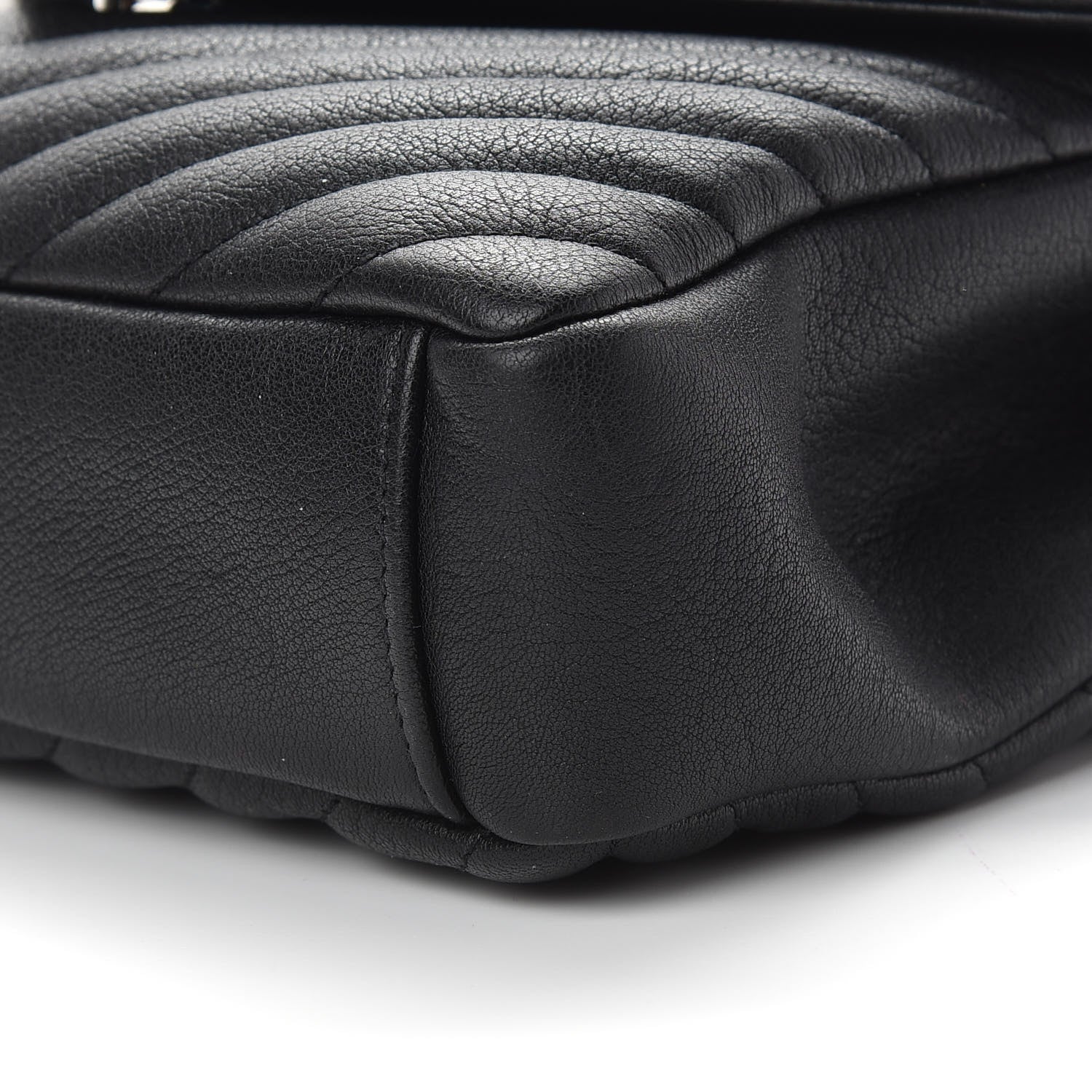 Saint Laurent Sheepskin Matelasse Chevron Monogram Medium College Bag Black 9 of 9