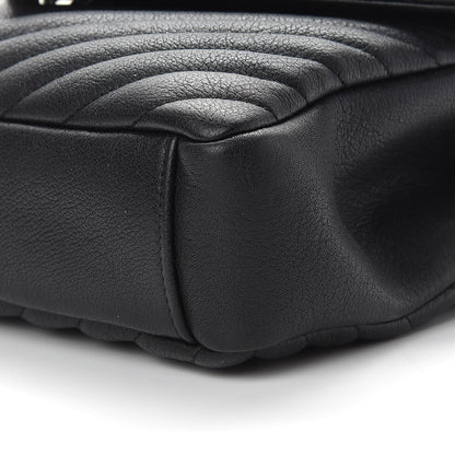 Saint Laurent Sheepskin Matelasse Chevron Monogram Medium College Bag Black 9 of 9