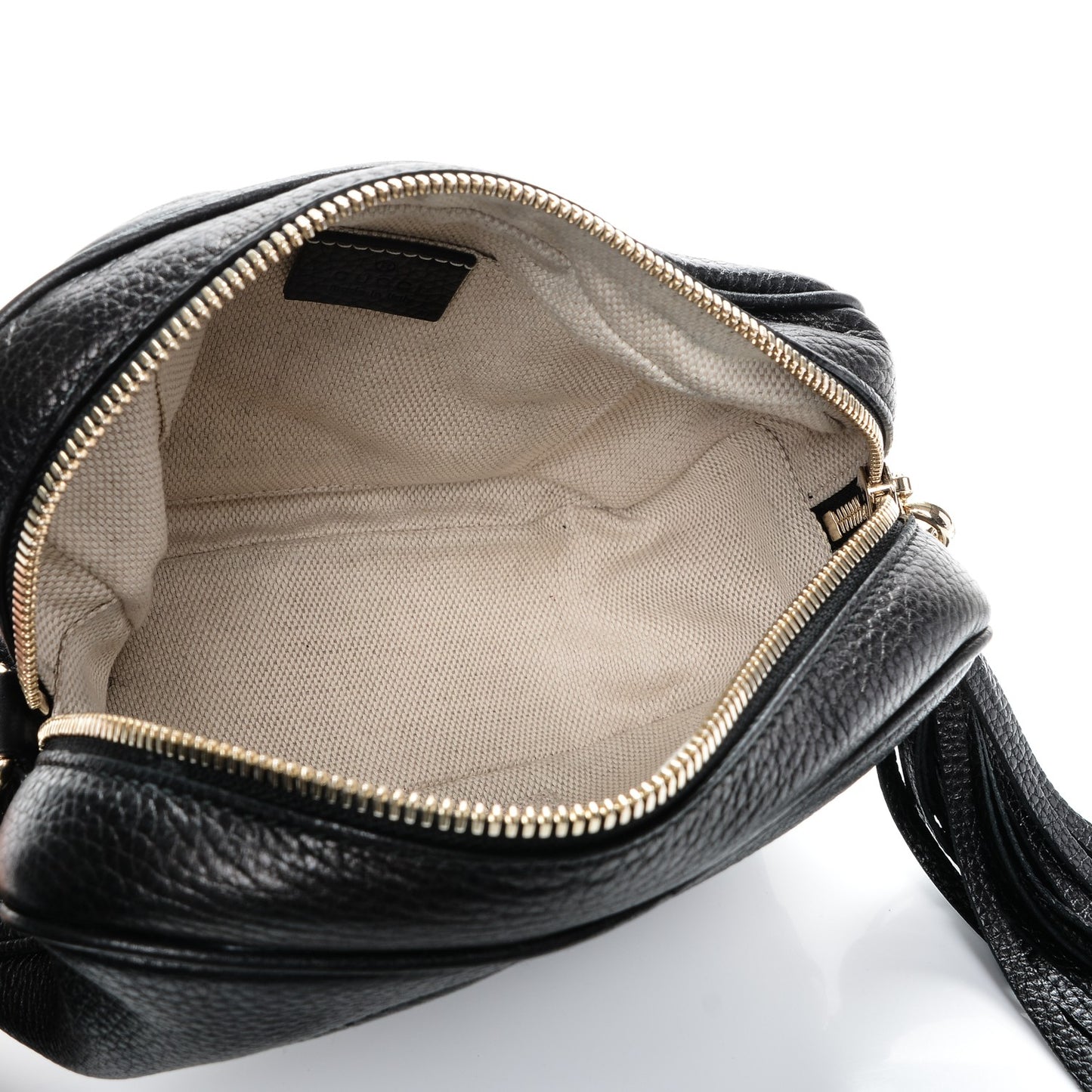 Pebbled Calfskin Small Soho Disco Bag Black