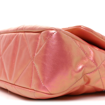 Chanel Iridescent Lambskin Quilted Large Chanel 19 Flap Pink 10 of 10