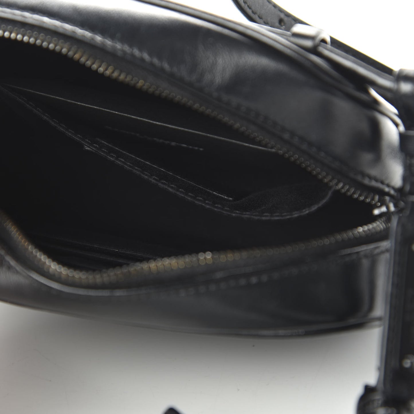 Calfskin Matelasse Monogram Lou Belt Bag Black
