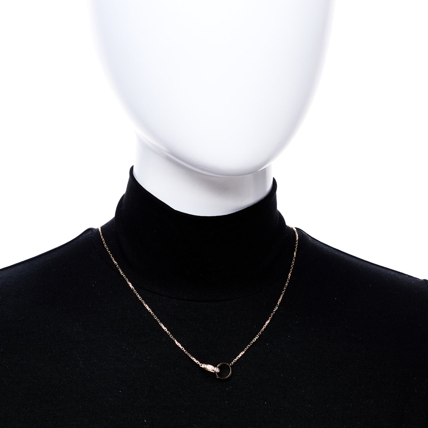 18K Pink Gold Diamond Interlocking LOVE Necklace