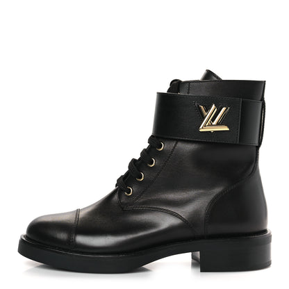 Louis Vuitton Calfskin Wonderland Flat Ranger Boots 39 Black 1 of 9