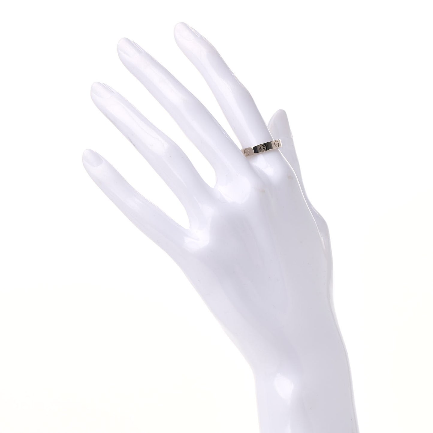 18K White Gold 3.5mm LOVE Wedding Band Ring 53 6.25