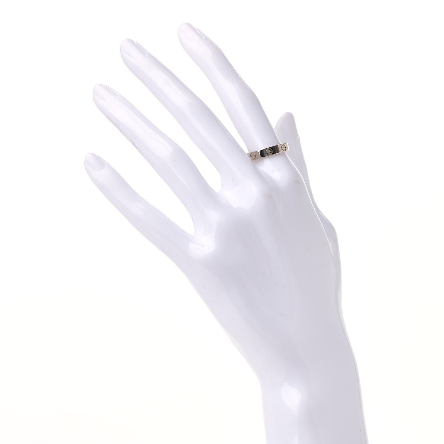 Cartier 18K White Gold 3.5mm LOVE Wedding Band Ring 53 6.25 2 of 6