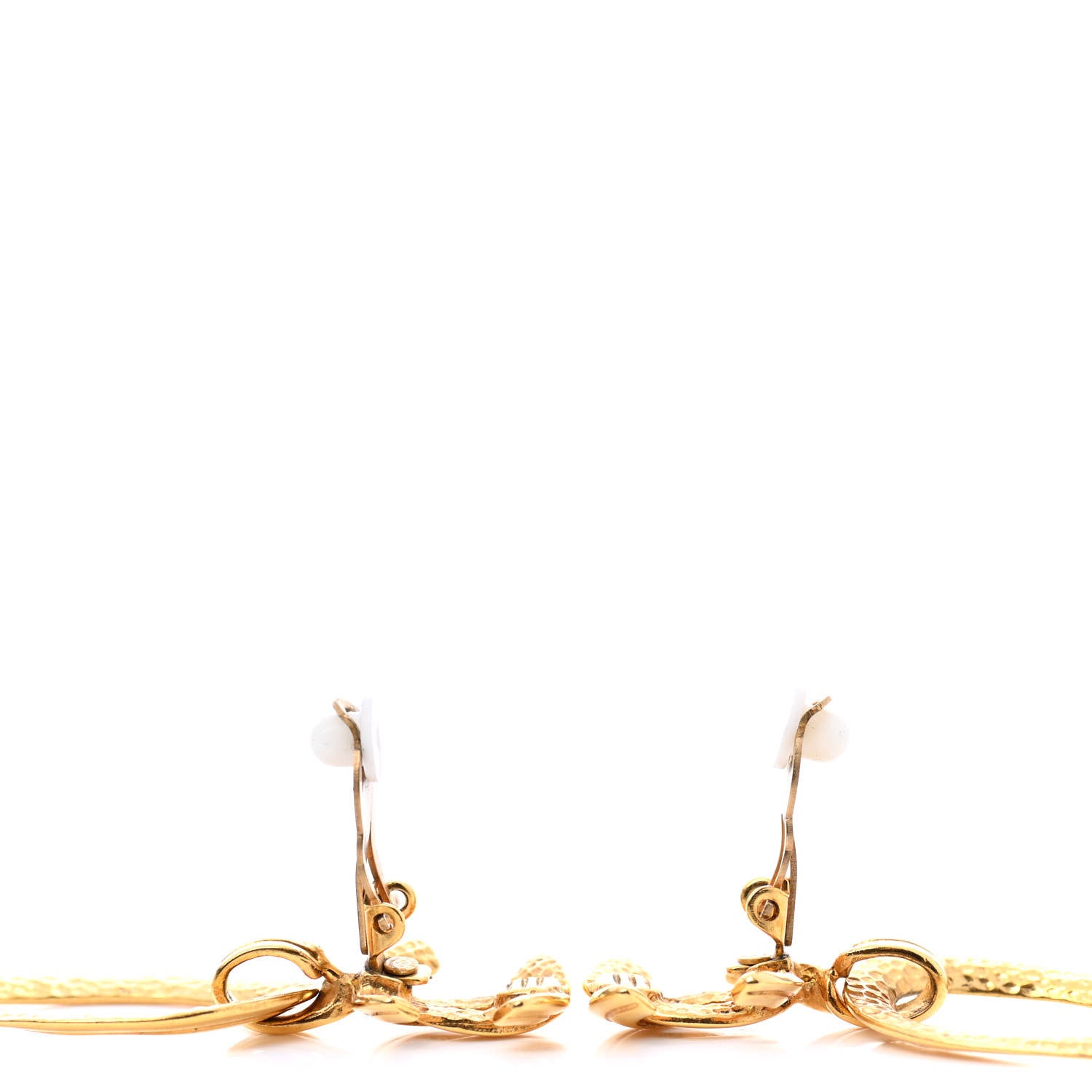 Chanel CC Drop Clip On Earrings Gold 3 of 4