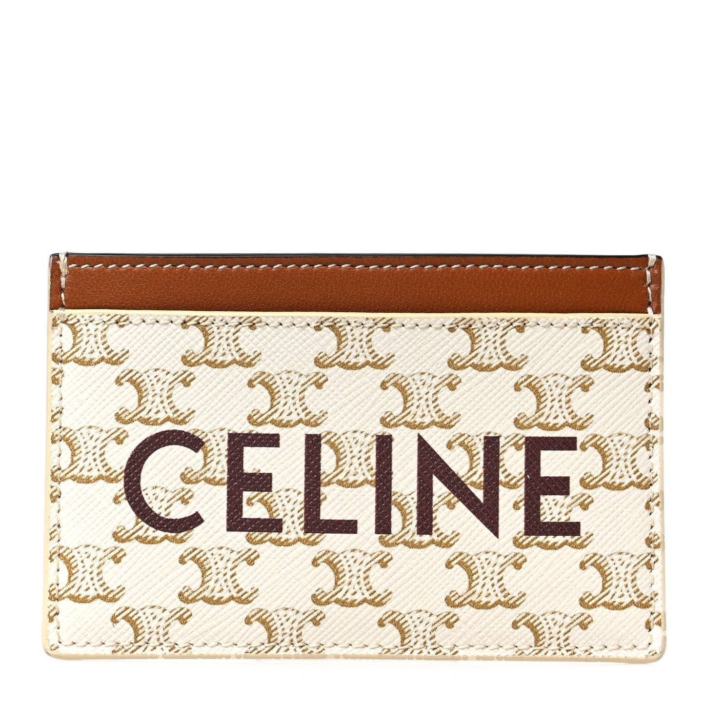 Triomphe Canvas Card Holder White