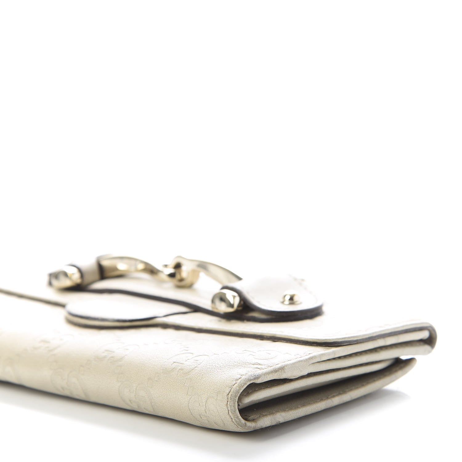 Gucci Guccissima Horsebit Continental Wallet Ivory 7 of 9