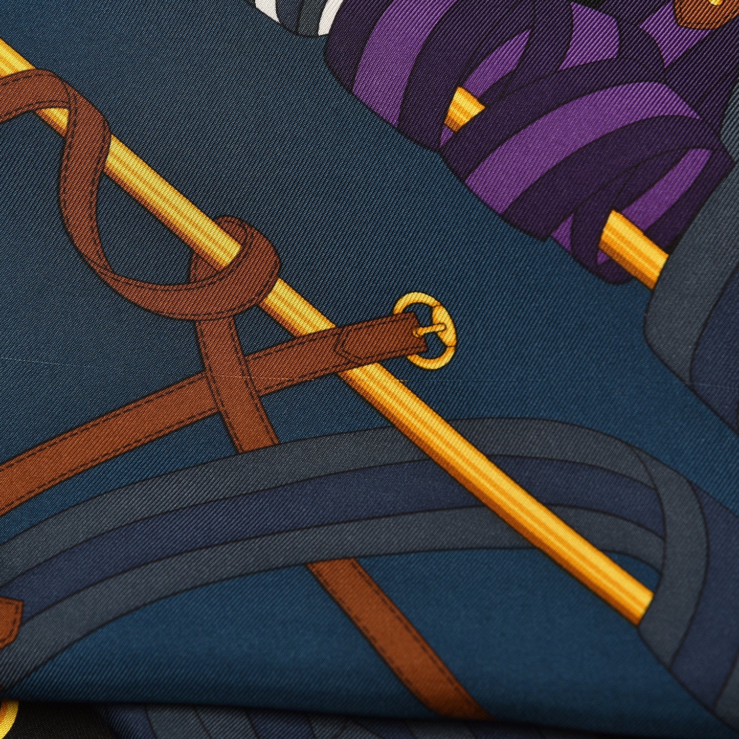 Silk Monogram Belt Print Scarf Blue