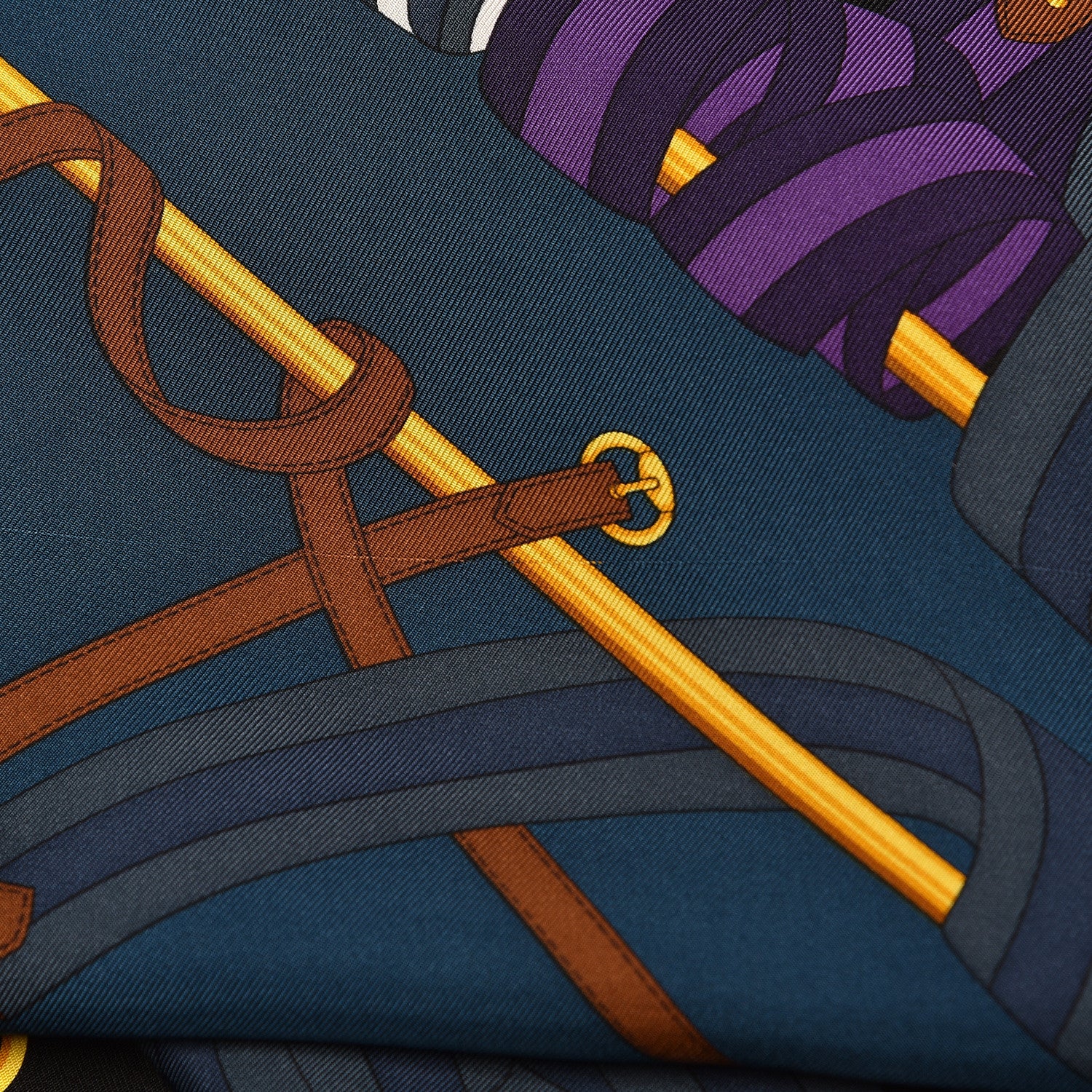 Gucci Silk Monogram Belt Print Scarf Blue 4 of 6