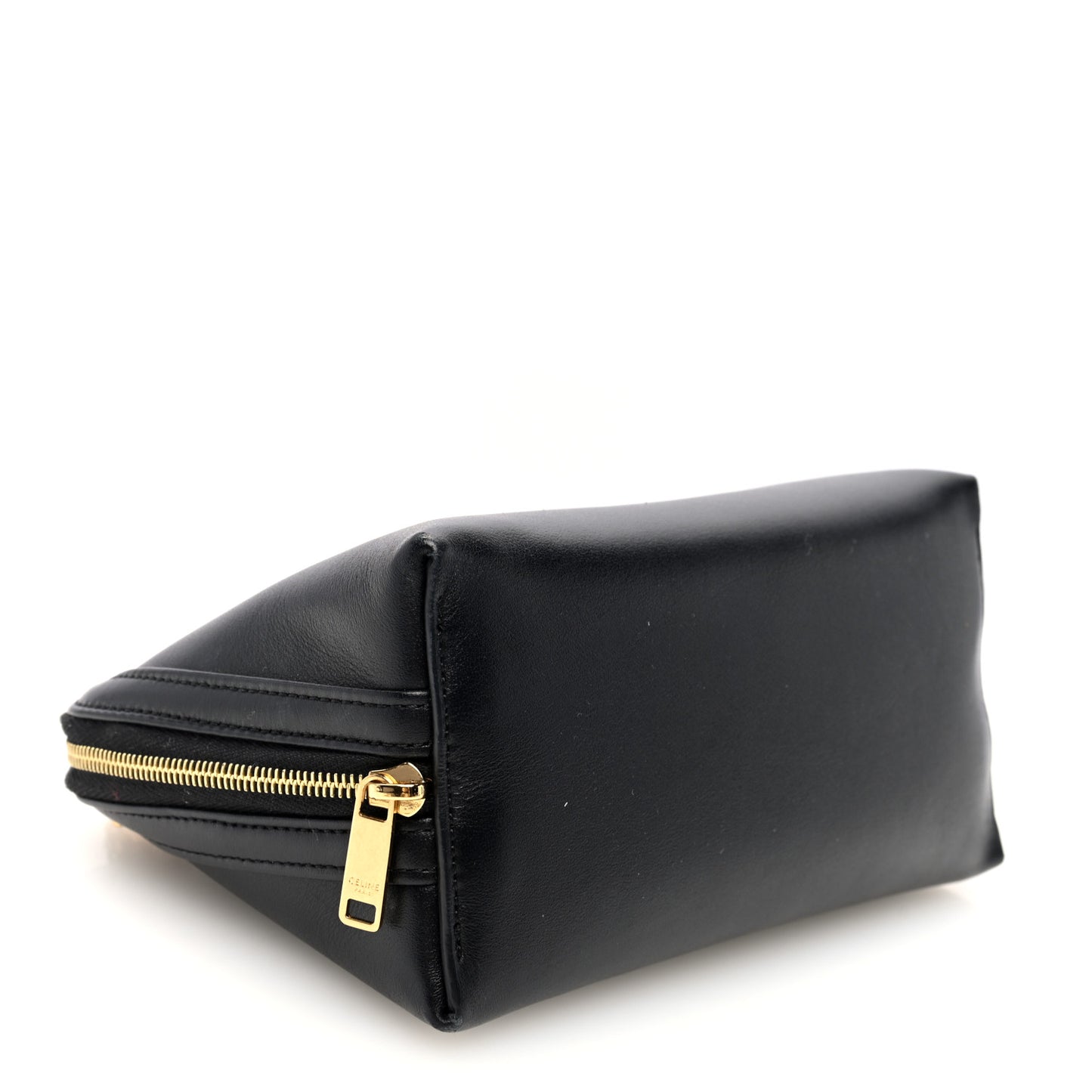 Smooth Calfskin Cuir Triomphe Clutch on Chain Black