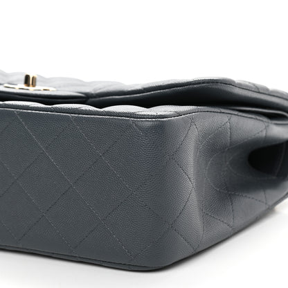 Chanel Caviar Quilted Jumbo Double Flap Dark Blue 9 of 9