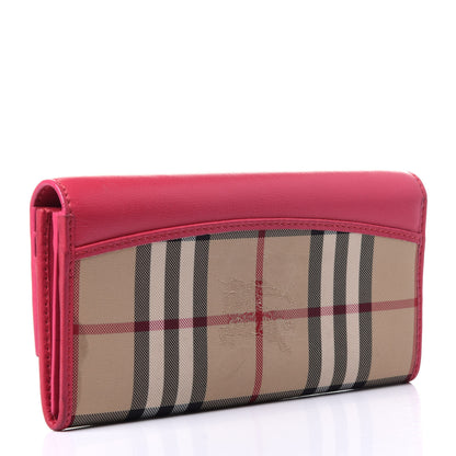 Burberry Calfskin Horseferry Check Porter Continental Wallet Crimson Pink 3 of 10