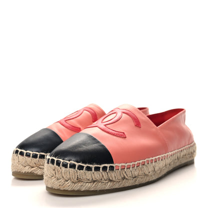 Chanel Lambskin CC Espadrilles 42 Fuchsia Pink Black 3 of 9