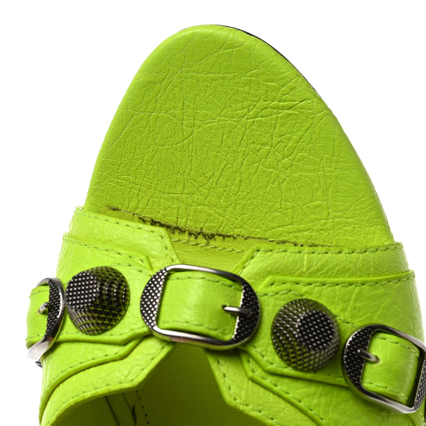 Agneau Arena Cagole 50mm Slide Sandals 39 Fluo Yellow