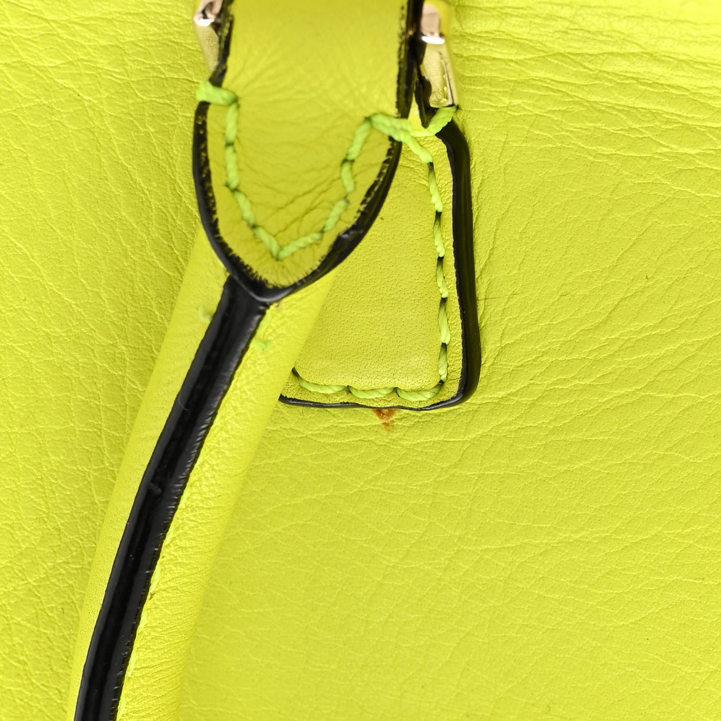 Vitello Small Rockstud Double Handle Tote Yellow Fluo