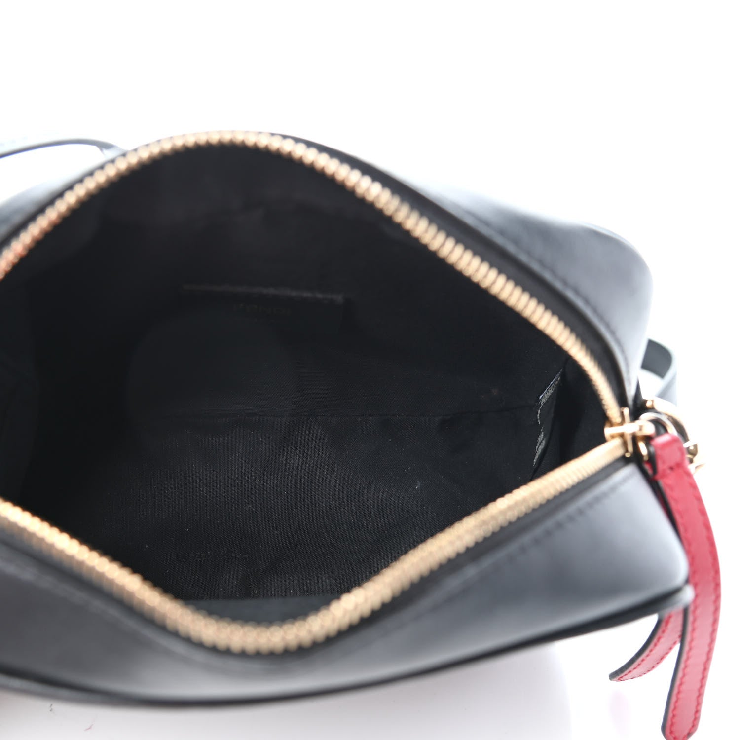 Fendi Vitello Century Bi-Color FF 1974 Embossed Mini Camera Case Maya Black 5 of 11
