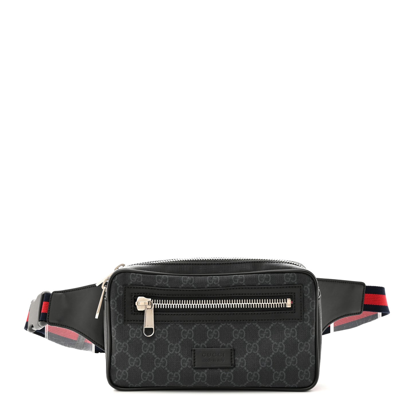 Soft GG Supreme Monogram Web Belt Bag Black Grey