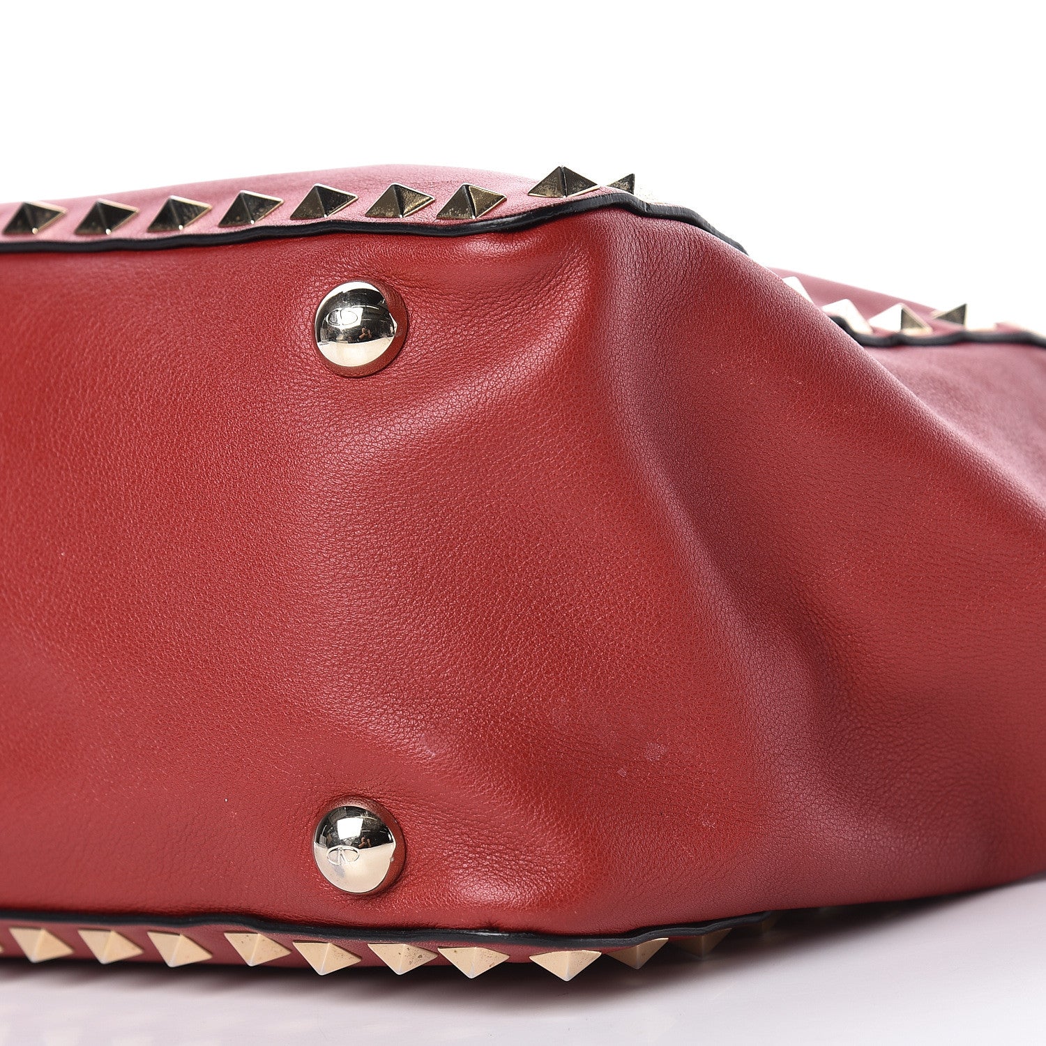 Valentino Garavani Vitello Small Rockstud Tote Rosso Valentino 10 of 11