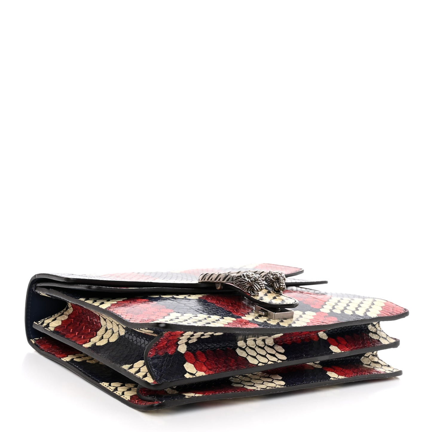 Snakeskin Cubic Medium Dionysus Shoulder Bag Red White Blue