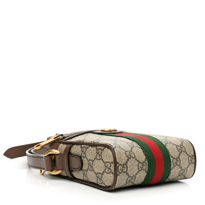 Gucci GG Supreme Monogram Web Mini Ophidia Messenger Brown 5 of 9