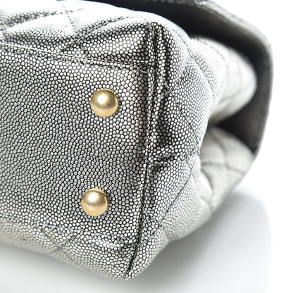 Chanel Metallic Caviar Quilted Mini Coco Handle Flap Silver 6 of 10