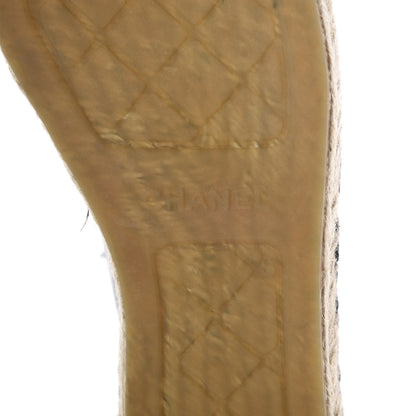 Chanel Lambskin Canvas Cap Toe Lace Up Espadrilles 42 Dark Navy Blue 6 of 9